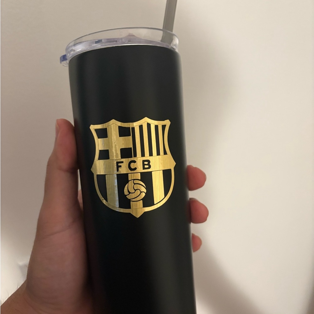 Tumbler FC Barcelona Black and Golden
